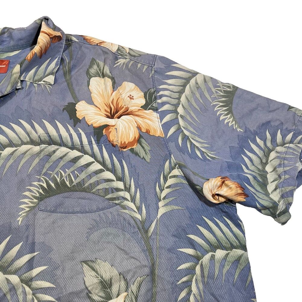 Tommy Bahama Silk Floral Tropical Hawaiin Button Up Camp Shirt Men's Size 3XT - Picture 4 of 10